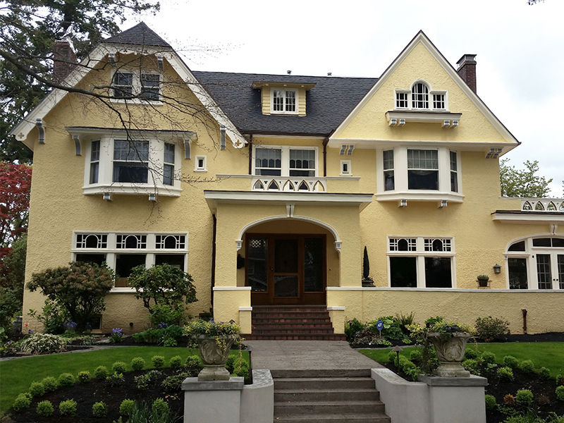 Exterior of yellow home